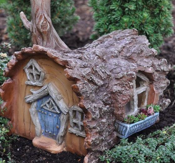 fairy house ceramic log