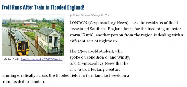 troll in flooded england